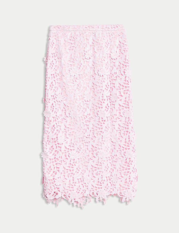 Embellished Cutwork Midaxi Column Skirt - RS