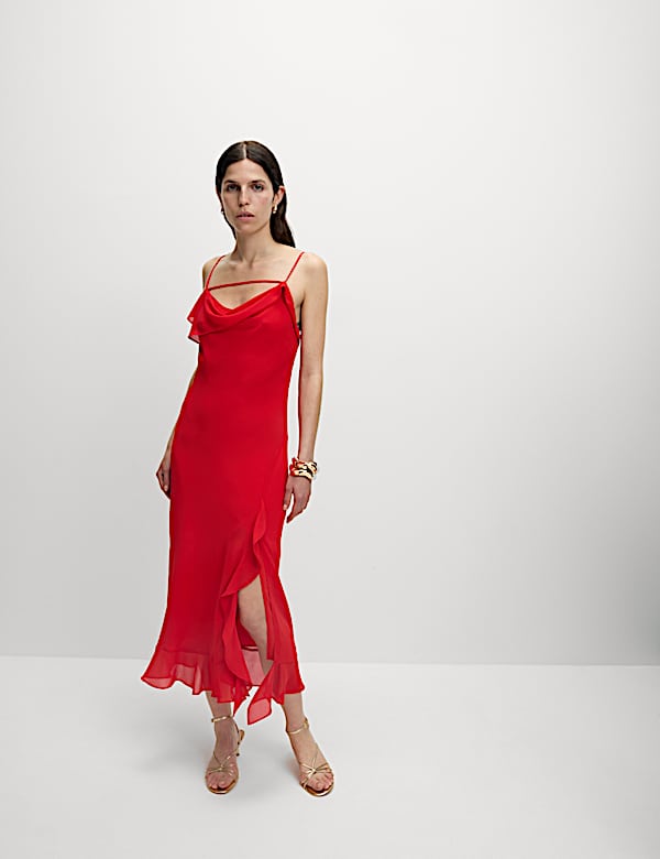 Cowl Neck Midaxi Slip Dress - CZ