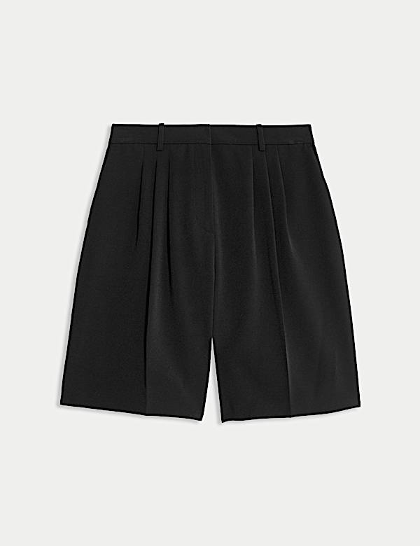 Bermuda-Shorts mit hohem Bund und Bundfalten vorne - AT