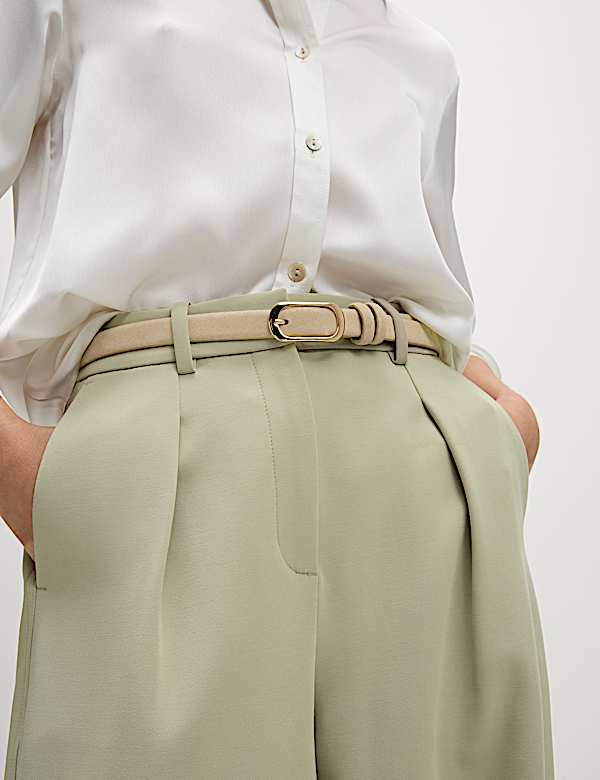 Tailored Pleat Front Barrel Leg Trousers - FI