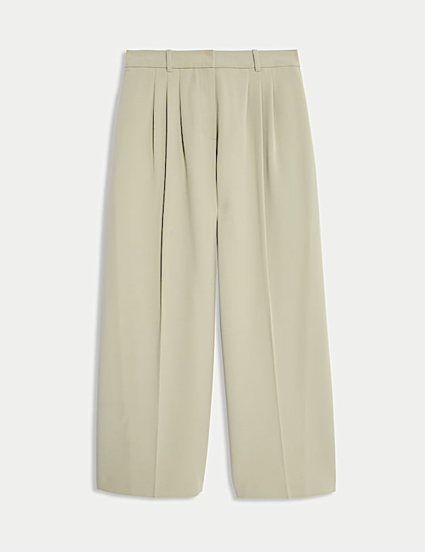 Tailored Pleat Front Wide Leg Trousers - RO