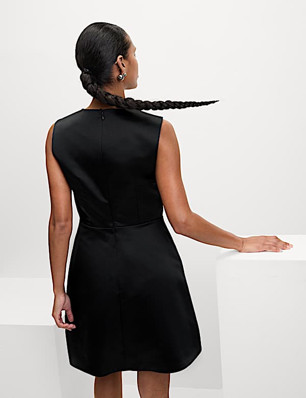 Bow Detail Mini Waisted Dress - LU