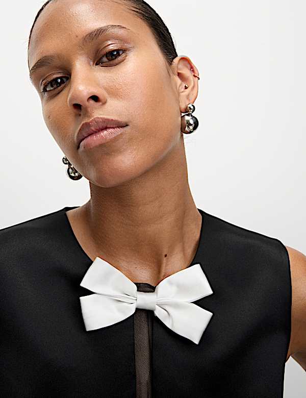 Bow Detail Mini Waisted Dress - LU