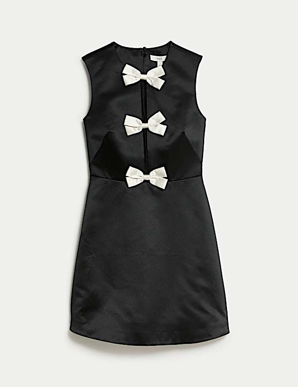 Bow Detail Mini Waisted Dress - LU
