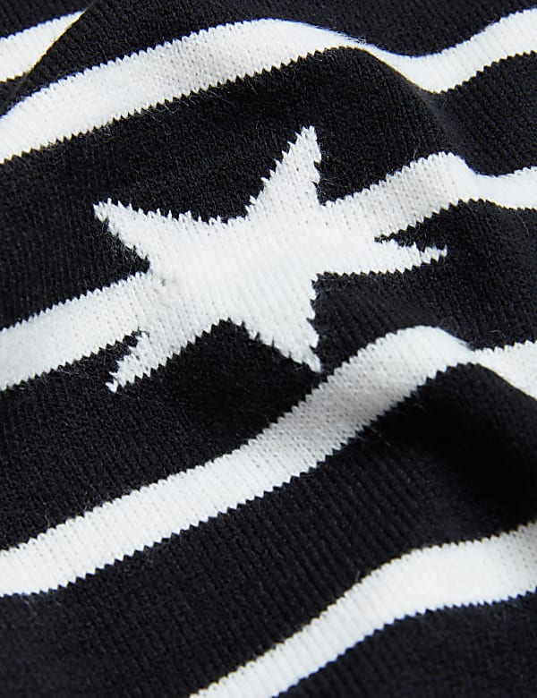 Supersoft Striped Star V-Neck Jumper