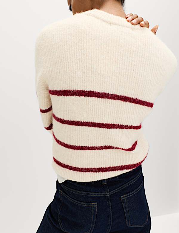Striped Cropped Jumper With Wool - BE