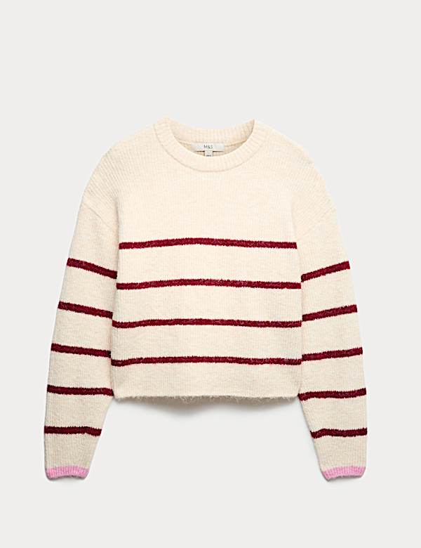 Striped Cropped Jumper With Wool - BE