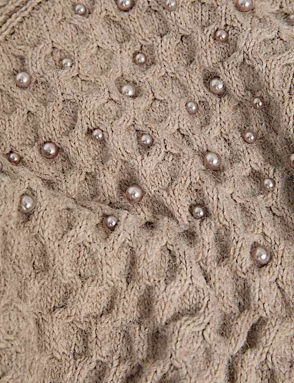 Cable Knit Embellished Jumper