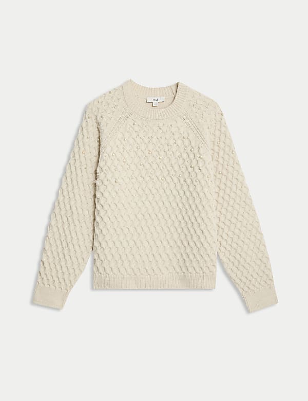 Cable Knit Embellished Jumper - CA