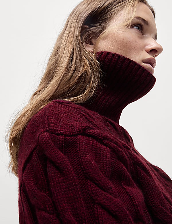 Cable Knit Roll Neck Jumper - ID