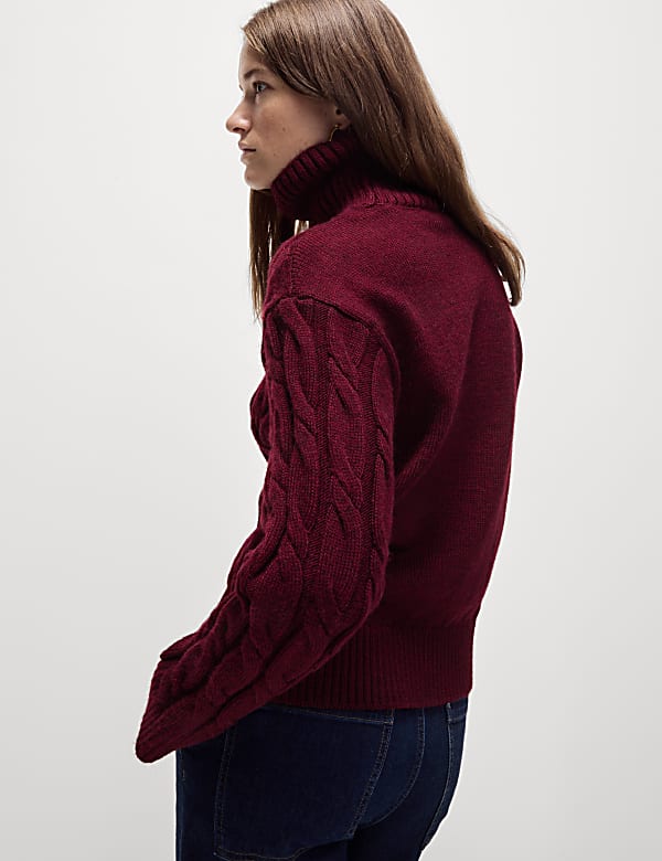 Cable Knit Roll Neck Jumper - ID