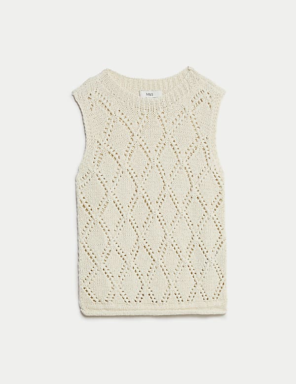 Maillot de corps en maille de coton m&eacute;lang&eacute; &agrave; motif losanges - BE