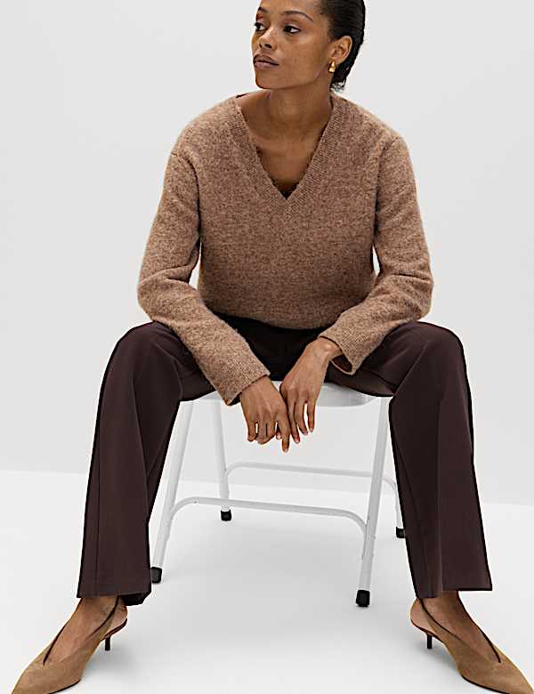 V-Neck Relaxed Jumper With Wool - US