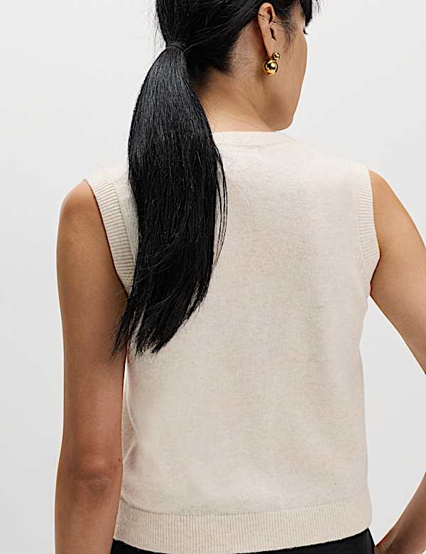 Lambswool Blend Knitted Waistcoat - CA