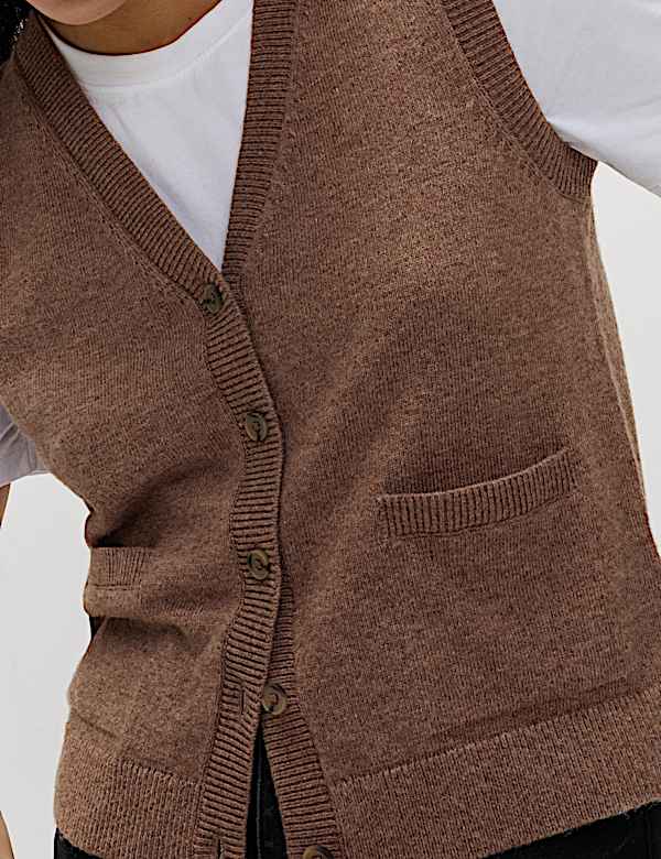 Gilet de costume en maille de laine d&rsquo;agneau m&eacute;lang&eacute;e - LU