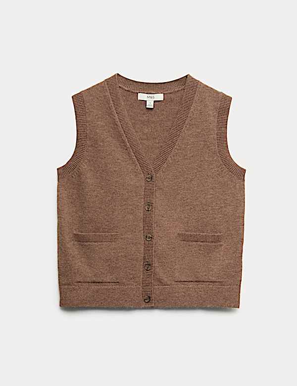 Gilet de costume en maille de laine d&rsquo;agneau m&eacute;lang&eacute;e - LU