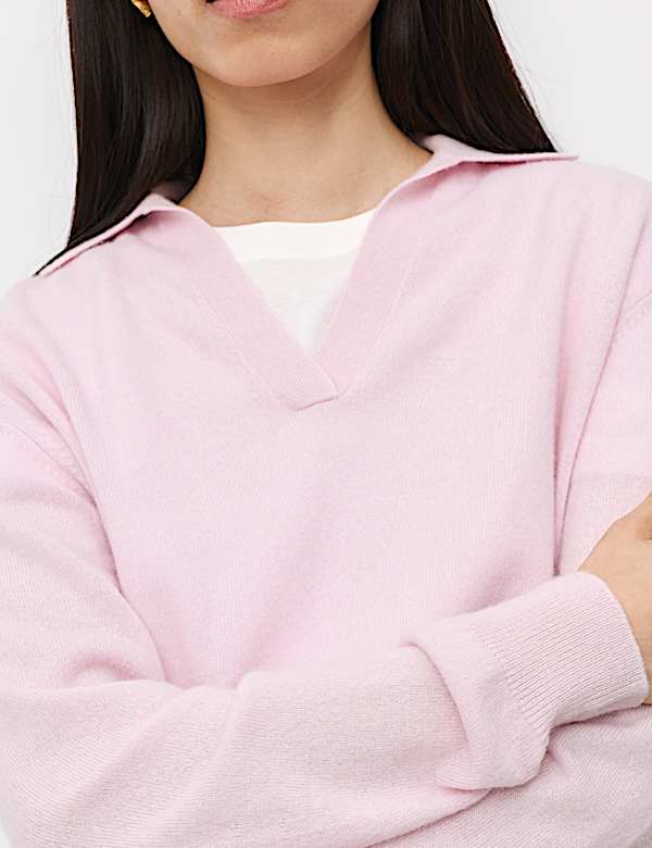 Relaxed Fit Strickoberteil aus reinem Kaschmir - AT