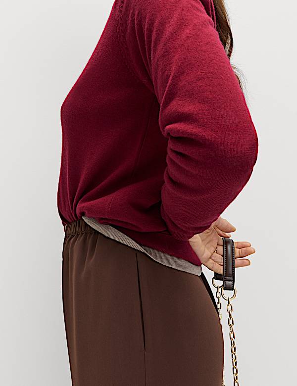 Pure Merino Wool Collared Button Front Jumper - JP