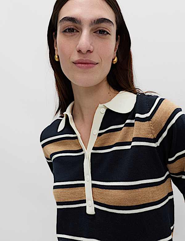 Pure Merino Wool Striped Jumper - CY