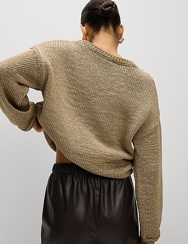 Pull textur&eacute; &agrave; col rond - CH