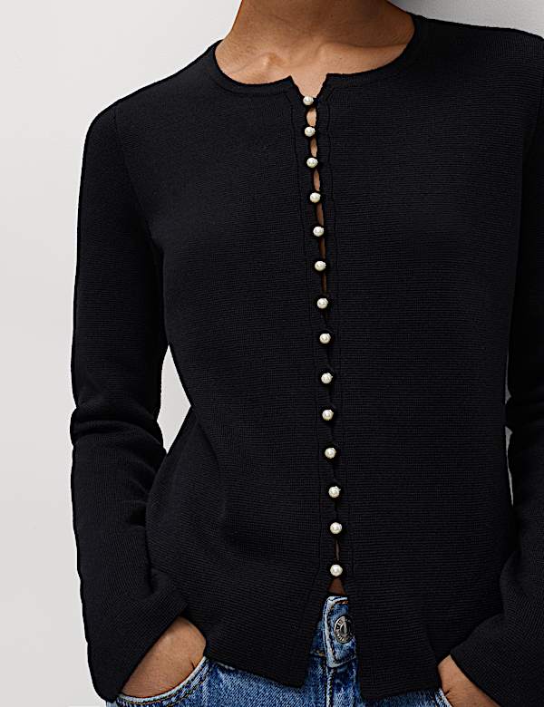 Soft Touch Button Through Fitted Cardigan - JO