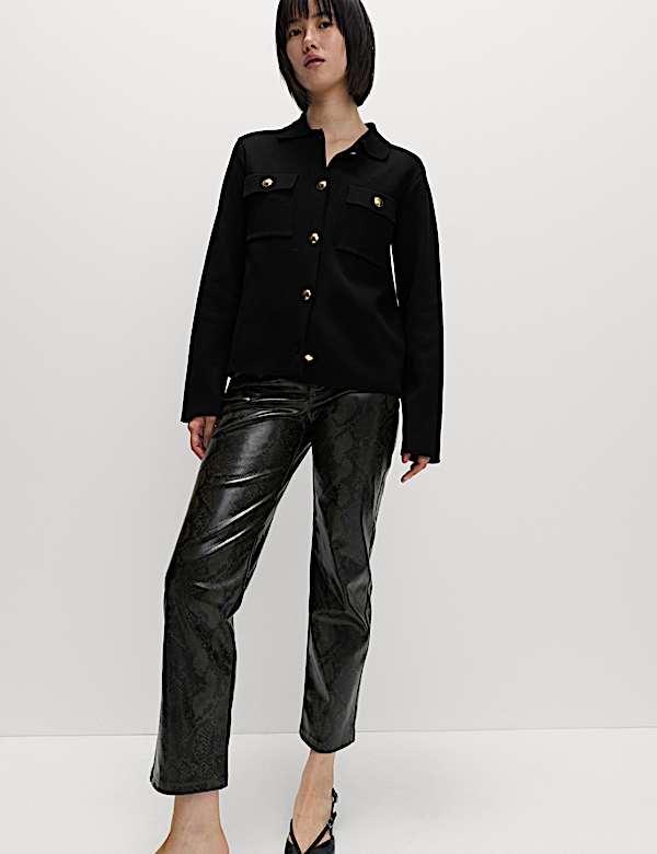 Collared Knitted Jacket - MX