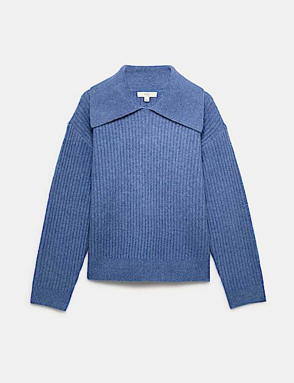 Ribbed Collared Jumper With Wool - JE