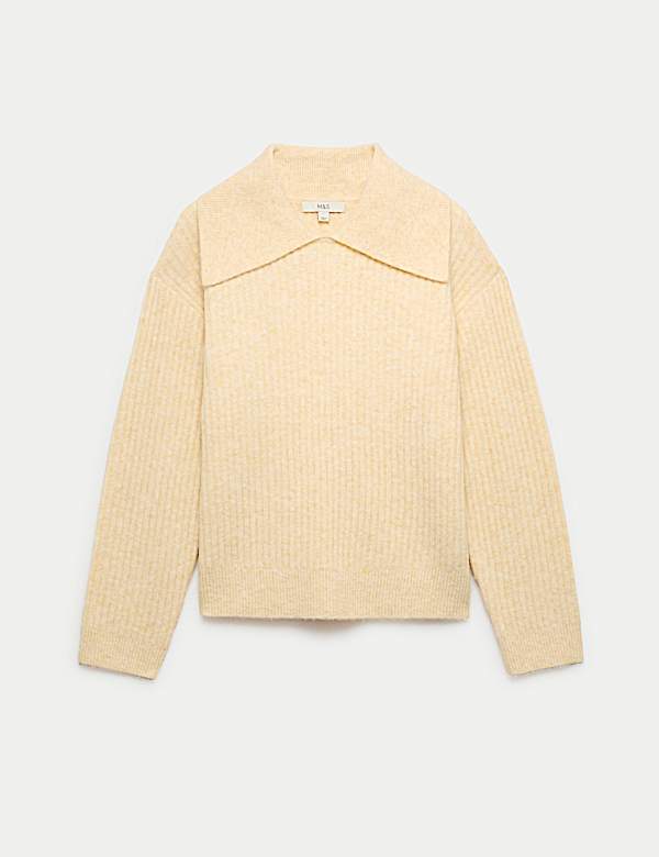 Ribbed Collared Jumper With Wool - IT