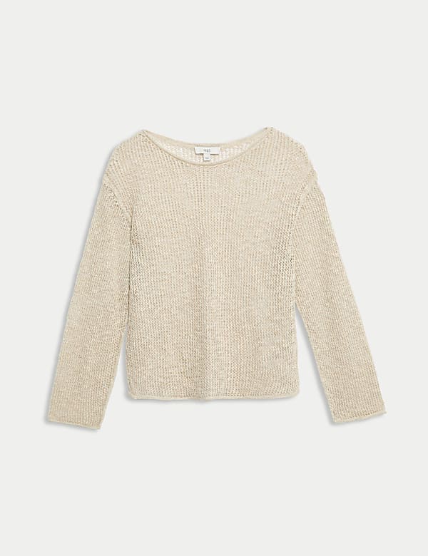 Cotton Blend Metallic Jumper with Linen - AU