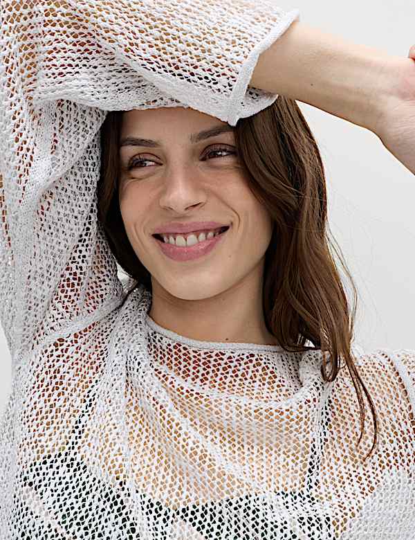 Cotton Blend Metallic Jumper with Linen - JO