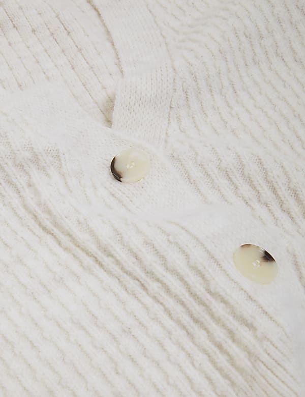 Textured V-Neck Button Front Cardigan