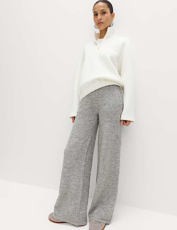 Wide Leg Knitted Trousers - JP
