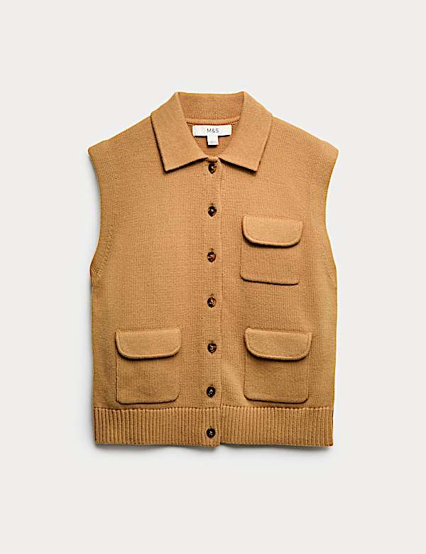 Cotton Rich Pocket Knitted Waistcoat - DE