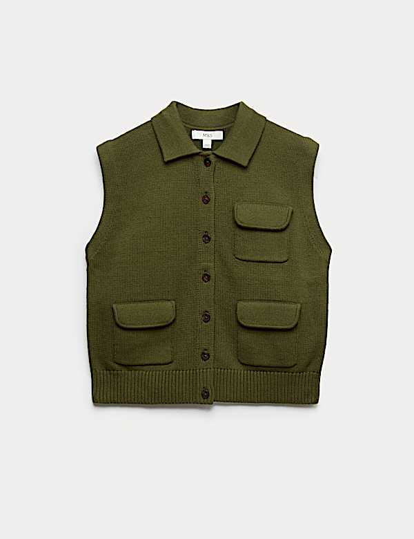Cotton Rich Pocket Knitted Waistcoat - US