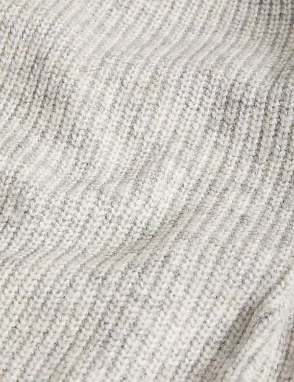 Ribbed Longline Cardigan with Alpaca Wool