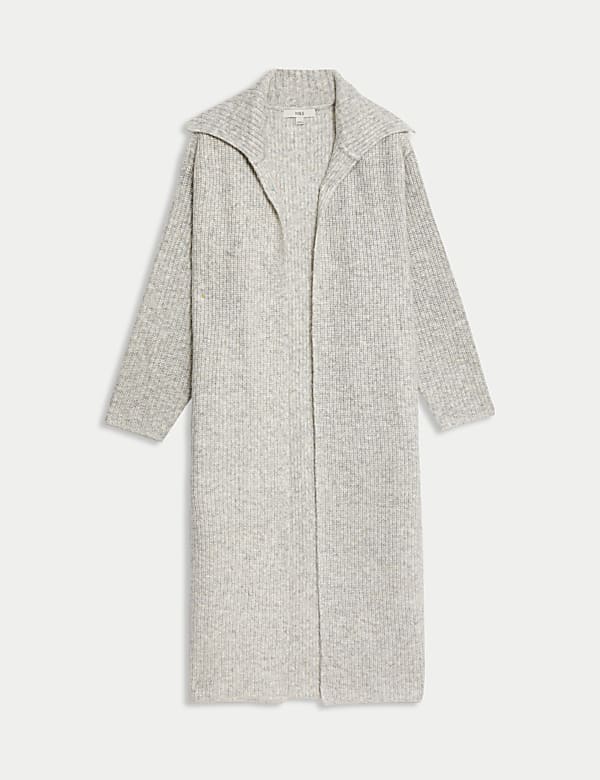 Ribbed Longline Cardigan with Alpaca Wool - GR