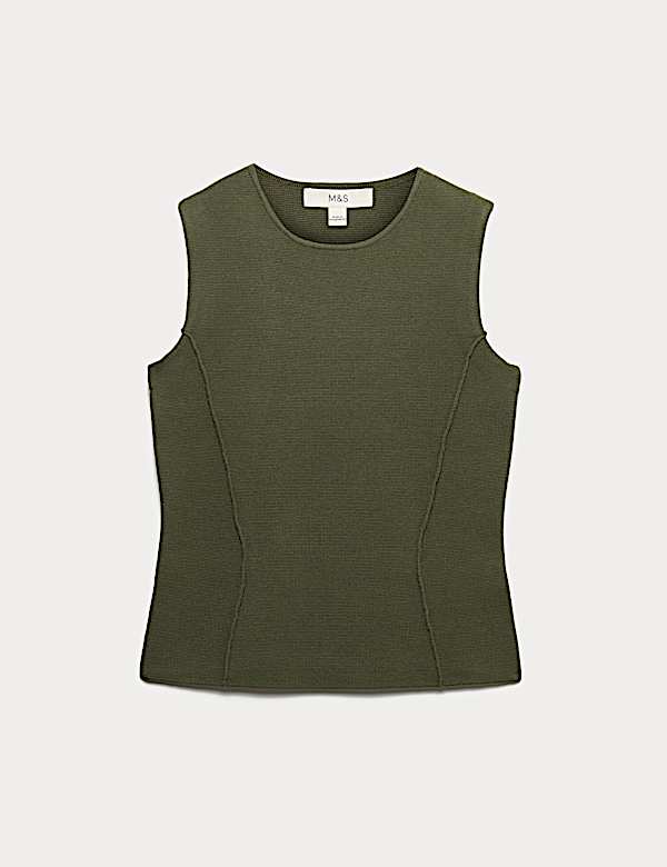 Teksturowana taliowana kamizelka dzianinowa o kroju slim fit - PL