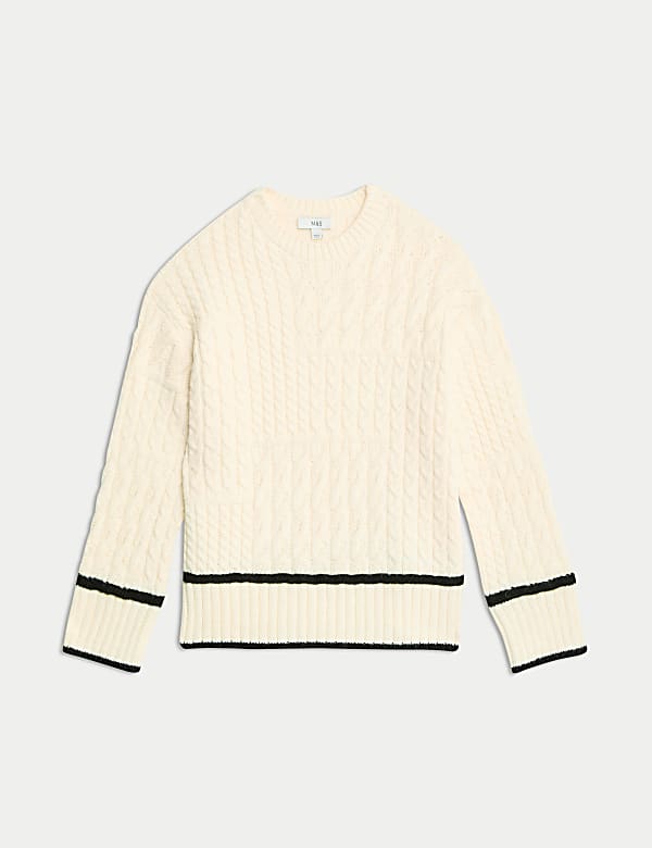 Cable Knit Tipped Detail Relaxed Jumper - FR