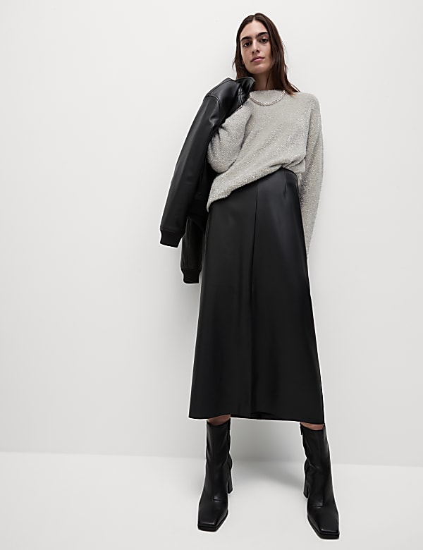 Ombre Tinsel Crew Neck Relaxed Jumper