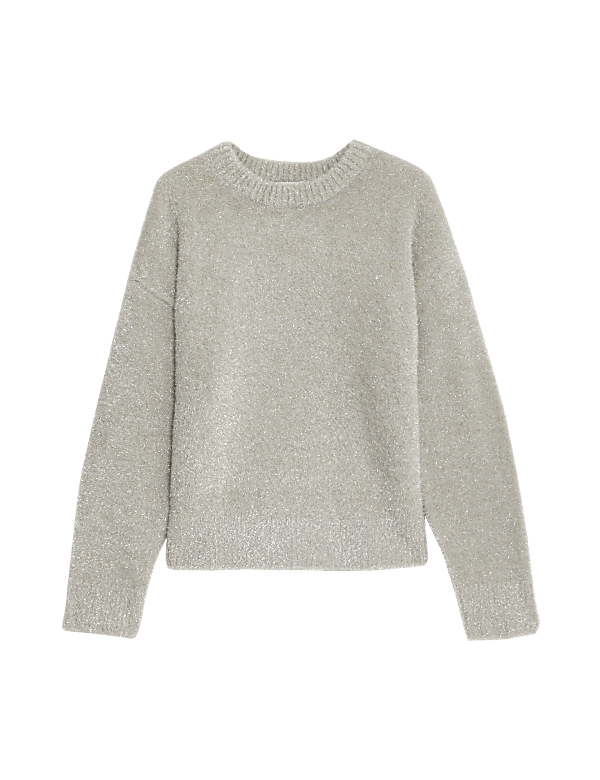 Ombre Tinsel Crew Neck Relaxed Jumper
