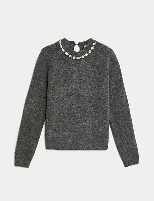 Embellished Crew Neck Jumper - NZ