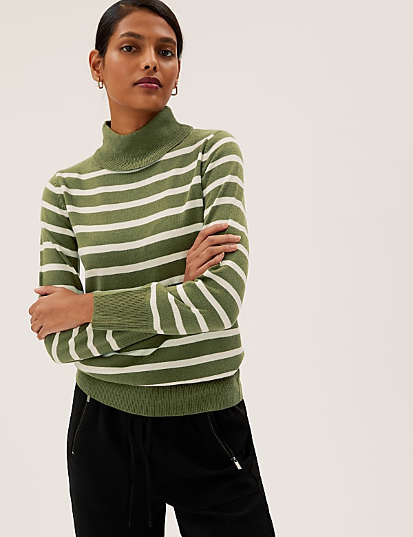 Supersoft Breton Roll Neck Jumper