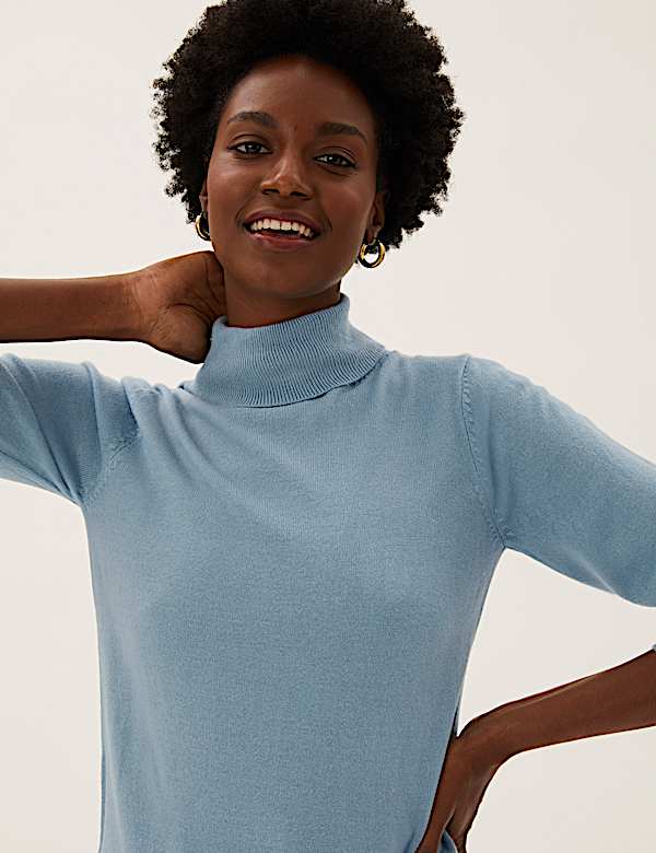 Jersey de cuello vuelto supersuave - US