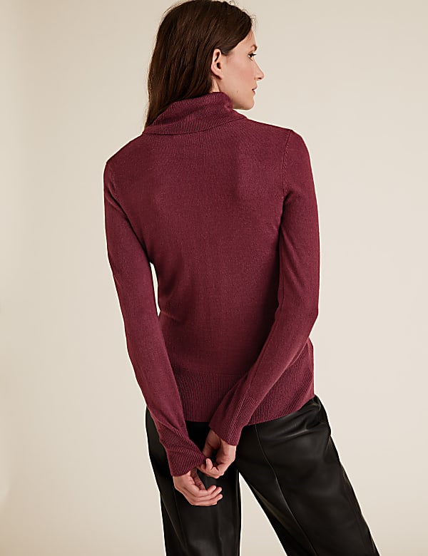 Supersoft Textured Roll Neck Jumper