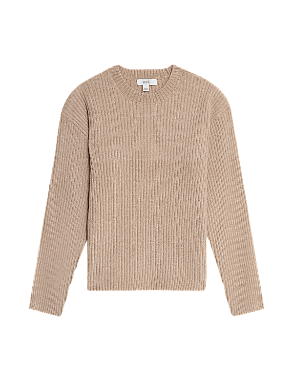 Chenille Ribbed Crew Neck Jumper