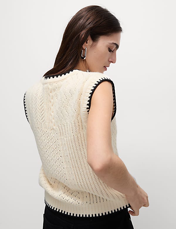 Textured Whipstitch Knitted Vest Top