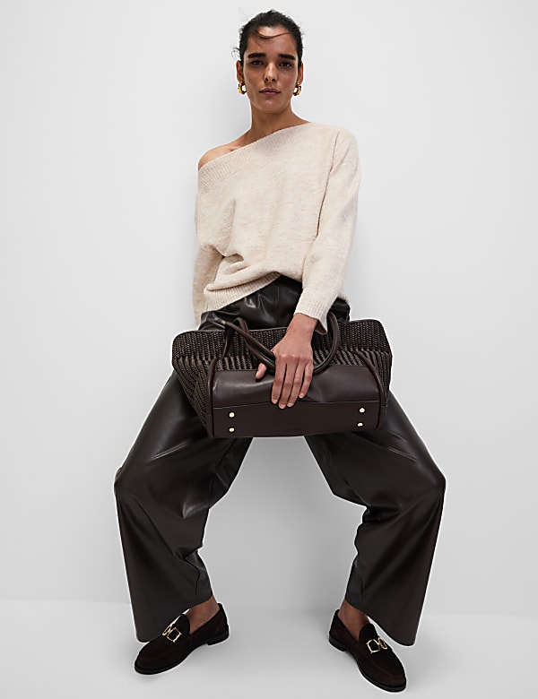 Slash Neck Relaxed Jumper with Alpaca - US