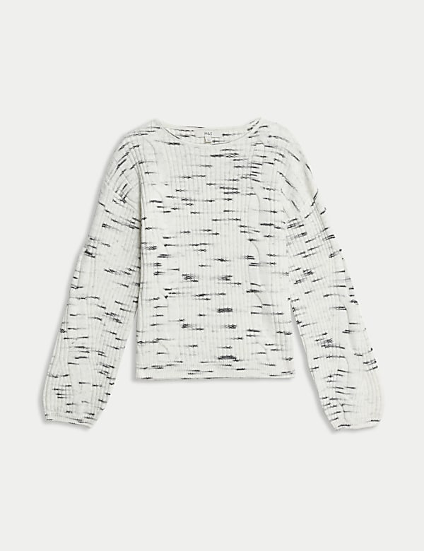 Pull en laine à col rond et motif - CA