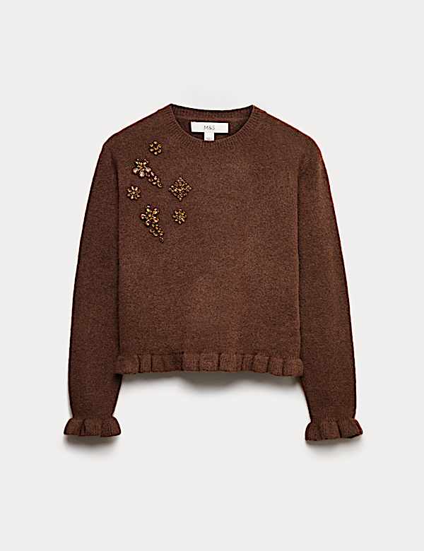 Gem Embellished Jumper with Wool - GR