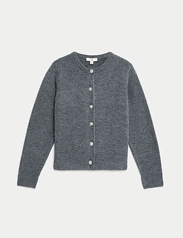 Crew Neck Button Front Cardigan - NZ
